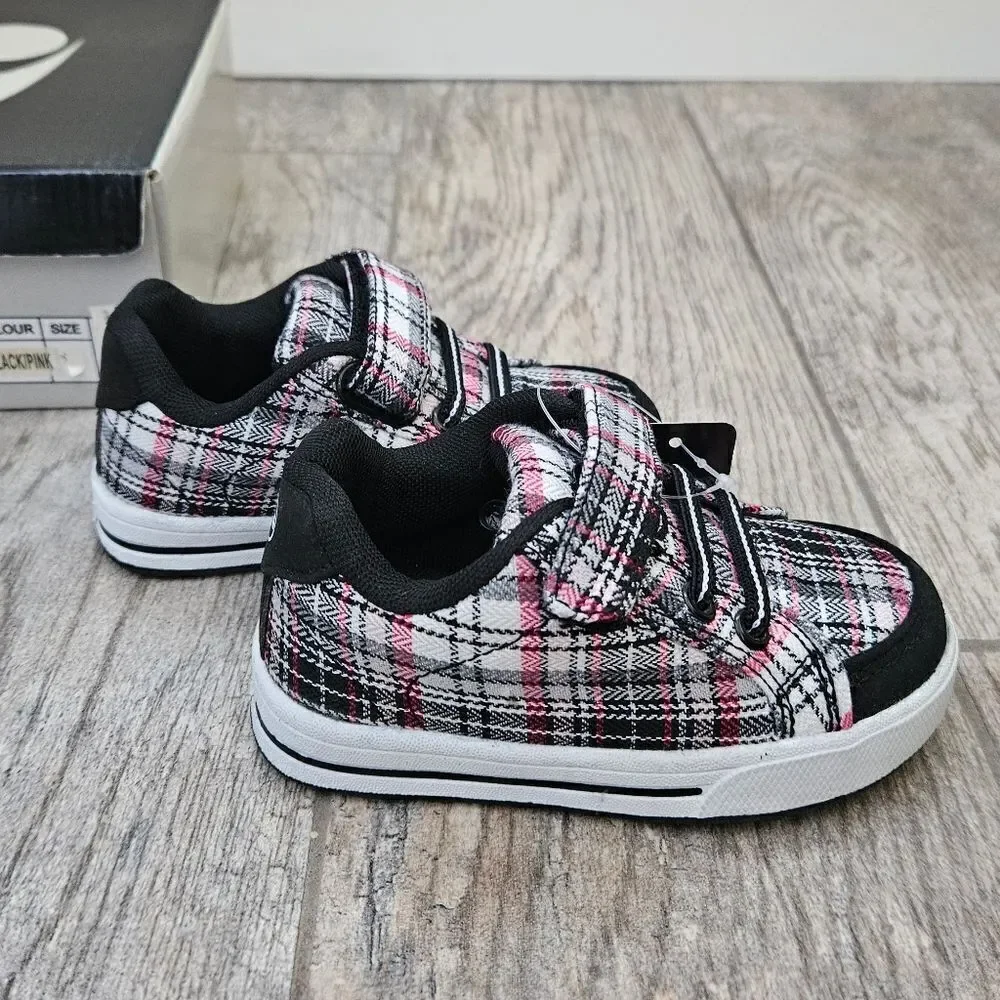 Lakeshore LKS Black and Pink Plaid Shoes Size 6T